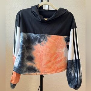 topped tie dye hoodie